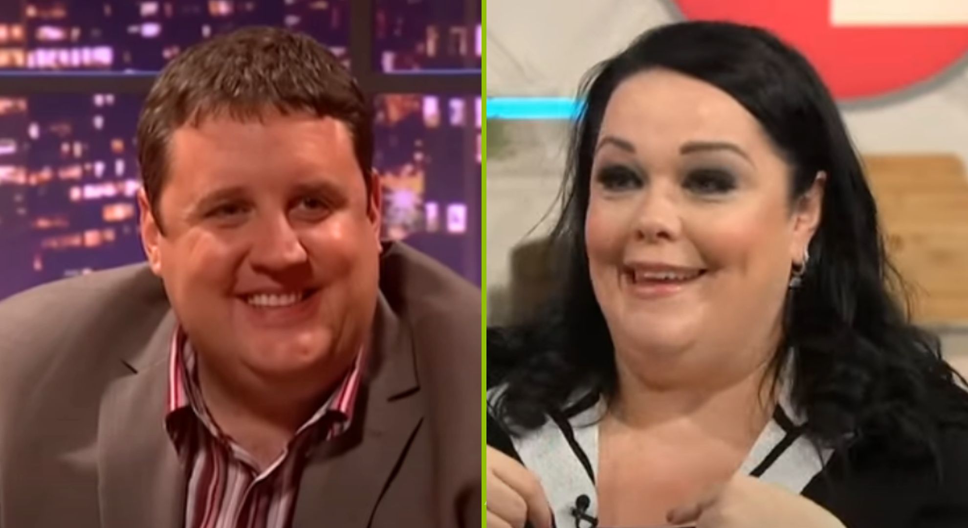 Emmerdale star Lisa Riley is all smiles as she poses for a snap with Peter Kay after heckler controversy